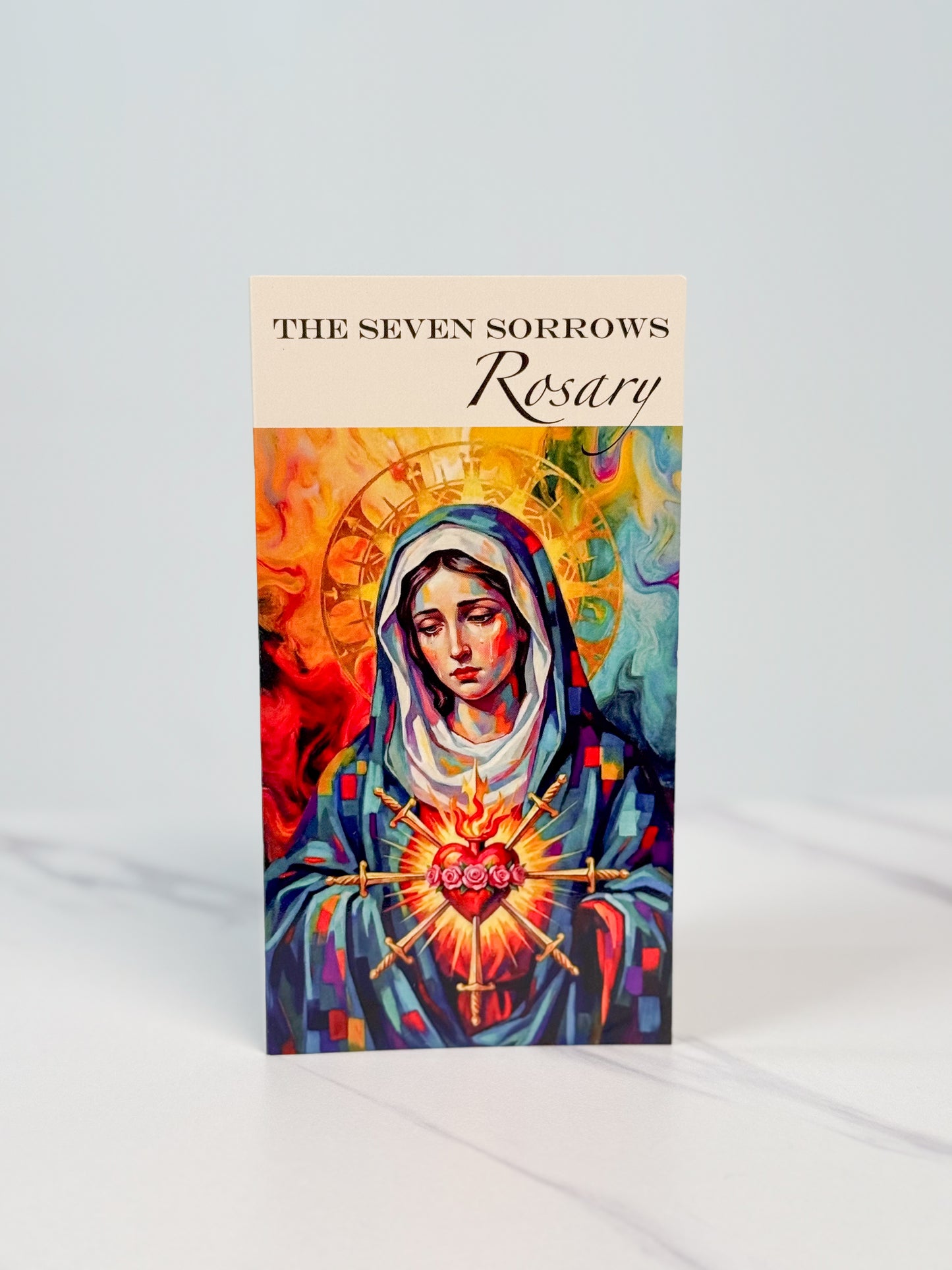 The Seven Sorrows Rosary Prayer Card